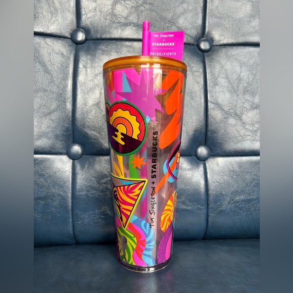 New Starbucks Summer 2023 Tom Singleton Pride Pink 24oz Venti Tumbler Co… - Picture 1 of 4